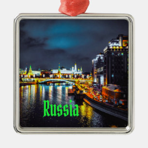 Rusland of de Russische Federatie Moskou 's nachts Metalen Ornament