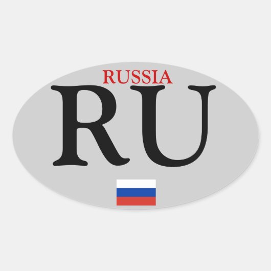Rusland* Ovale Sticker (Voorkant)