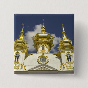 Rusland. Petrodvorets. Peterhof Paleis. Peter de 4 Vierkante Button 5,1 Cm
