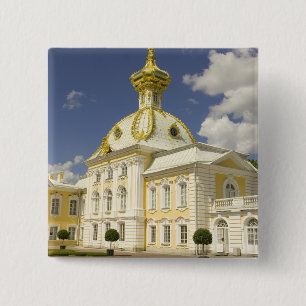 Rusland. Petrodvorets. Peterhof Paleis. Peter de 5 Vierkante Button 5,1 Cm