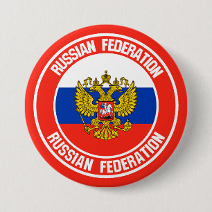 Rusland Round Emblem Ronde Button 7,6 Cm