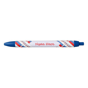 Rusland Russische Vlag Getegeld Rood Gepersonalise Zwarte Inkt Pen
