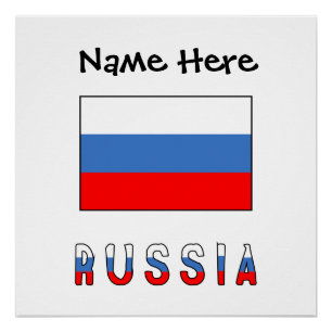 Rusland Russische Vlag Zwart Personalisatie Perfect Poster