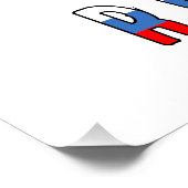 Rusland Russische Vlag Zwart Personalisatie  Perfect Poster (Hoek)