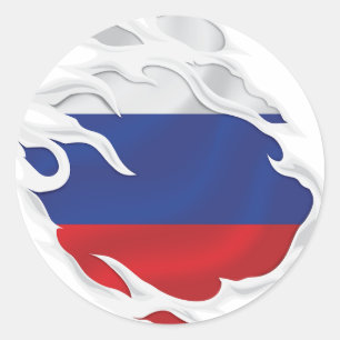 Rusland scheurde vlagklassieker ronde Sticker