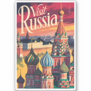 Rusland St. Basiliuskathedraal Illustratie Reizen Sticker