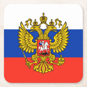 Rusland Vierkante Kartonnen Onderzetter
