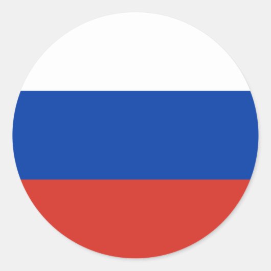 Rusland Vlag Ronde Sticker (Voorkant)