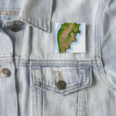 Ruslands Kamchatka-schiereiland Vierkante Button 5,1 Cm (In situ)