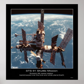 Ruslands Mir Space Station boven pl... - Gepersona Poster