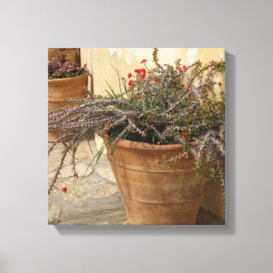Rusrtic Courtyard Wrapped Canvas Afdruk