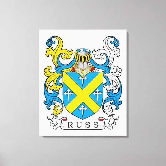 Russ Family Crest Canvas Afdruk (Voorkant)
