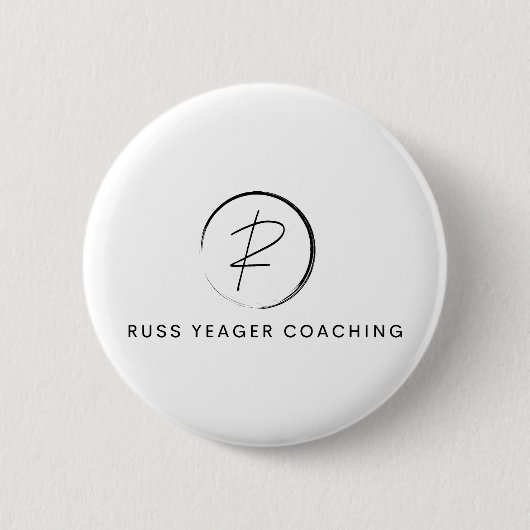 Russ Yeager Coaching Signature Logo Ronde Button 5,7 Cm (Voorkant)
