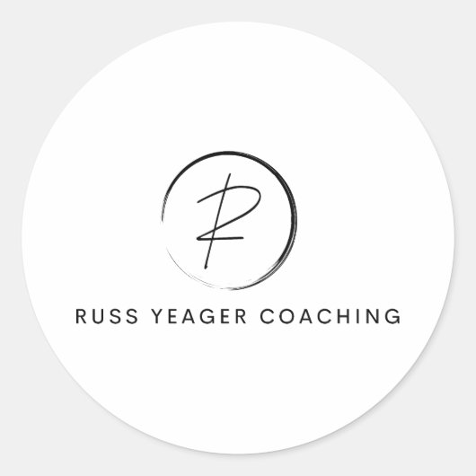 Russ Yeager Coaching Signature Logo Ronde Sticker (Voorkant)