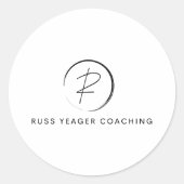 Russ Yeager Coaching Signature Logo Ronde Sticker (Voorkant)