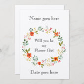 Russe 5x7 Serez-vous mon invitation à la florale (Devant / Derrière)