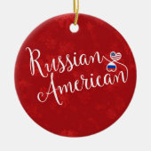 Russe Américain Coeurs drapeaux Décoration de vaca (Devant)