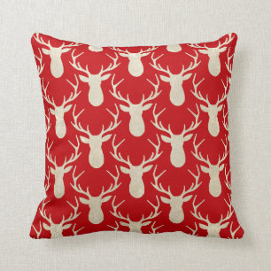 Russe Antler Deer Coussin de bois