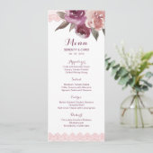 Russe aquarelle dentelle fleurie menu mariage de a (Debout devant)