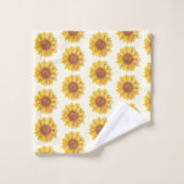 Russe Aquarelle Tournesol Motif Ferme (Gant de toilette)
