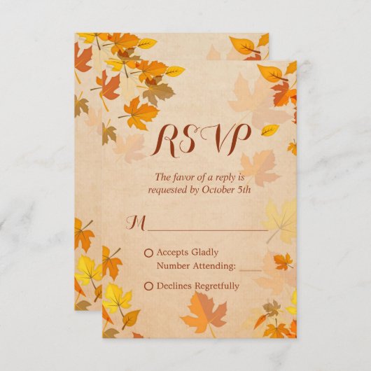 Russe Automne Golden Maple Feuilles automne RSVP (Devant / Derrière)