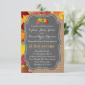 Russe Automne quitte Burlap Faire-part de mariage (Debout devant)