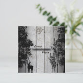 Russe Barne Board Deer & Tree Faire-part de mariag (Debout devant)