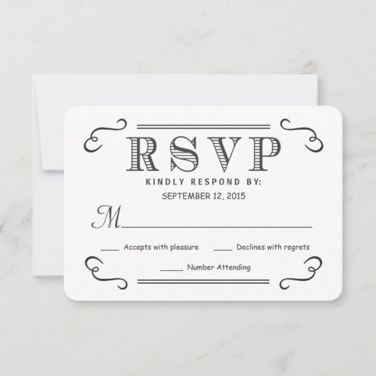 Russe Black Burlap Réponse du Mariage RSVP (Devant)