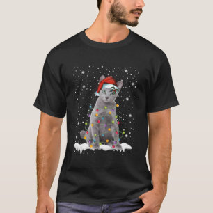 Russe Bleu Chat Funny lumières de Noël Sweat Xm