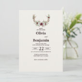 Russe Boho Deer Antlers Faire-part de mariage (Debout devant)