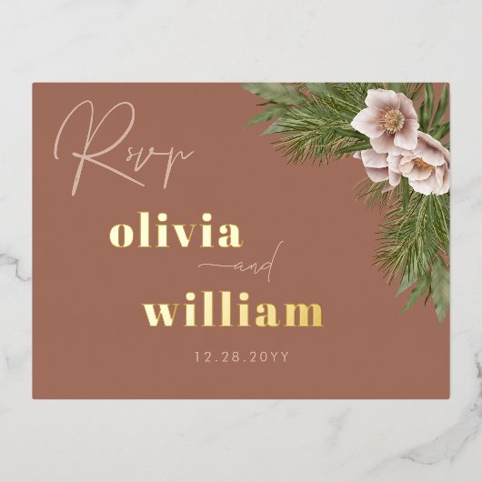 Russe Boho Floral Noël Fêtes RSVP Cartes (Recto)