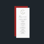 Russe Botaniques d'hiver Mariage Décor Menus<br><div class="desc">Conçues pour coordonner avec ma collection de papeterie mariage d'art botanique, ces élégantes cartes de menu pour dîner peuvent être personnalisées avec vos noms et choix de repas. Ils sont dotés d'une aquarelle et d'une ligne d'art uniques et complètent parfaitement les paramètres de votre table. Le mot Menu est défini...</div>