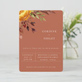 Russe Bouquet d'automne Faire-part de mariage roui (Debout devant)