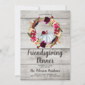 Russe Bourgogne Floral Friendsgiving Invitations (Devant)