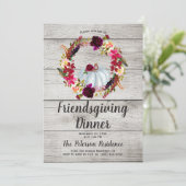 Russe Bourgogne Floral Friendsgiving Invitations (Debout devant)