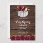 Russe Bourgogne Floral Friendsgiving Invitations (Devant)