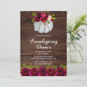 Russe Bourgogne Floral Friendsgiving Invitations (Debout devant)