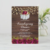 Russe Bourgogne Floral Invitations (Debout devant)
