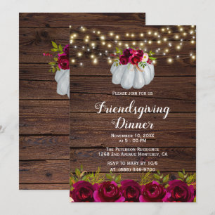 Russe Bourgogne Floral Invitations