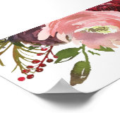 Russe Bourgogne Floral Mariage 8 Tableau Graphique (Coin)