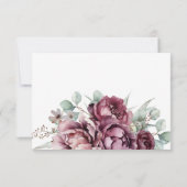 Russe Bourgogne Mariage de automne Floral RSVP (Dos)