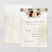 Russe Bourgogne Mariage Floral RSVP (Devant / Derrière)