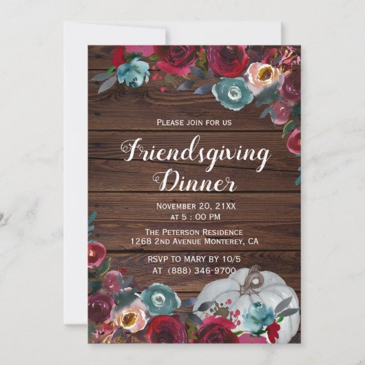 Russe Bourgogne Marine Invitations d'Ami (Devant)