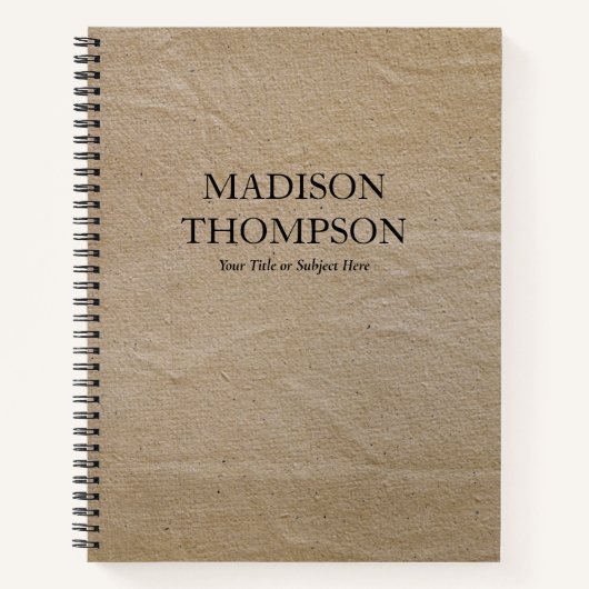 Russe Brown papier Vintage simple journal antique (Devant)