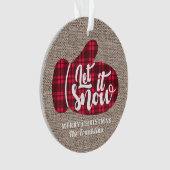 Russe Buffalo Plaid Burlap Laisser Il Neige Noël (devant)