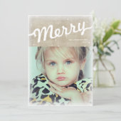 Russe Burlap Big Joyeux Carte photo de Noël (Debout devant)