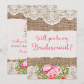 Russe Burlap Lace Tu seras ma carte de servante (Devant / Derrière)