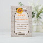 Russe Burlap Mason Jar Mariage Tournesol RSVP (Debout devant)