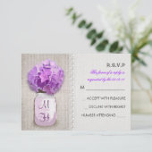Russe Burlap Mason Jar Rose Hydrangea RSVP (Debout devant)