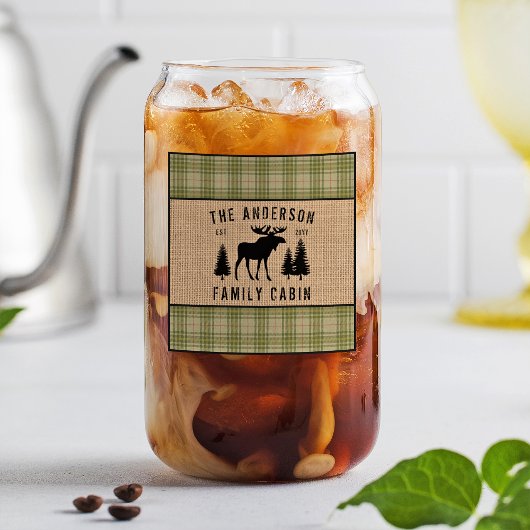 Russe Cabine de famille Moose Pine Green Plaid Bur